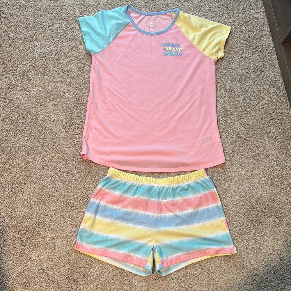 Wonder Nation Pink and Blue Pajama Set with Playful Design